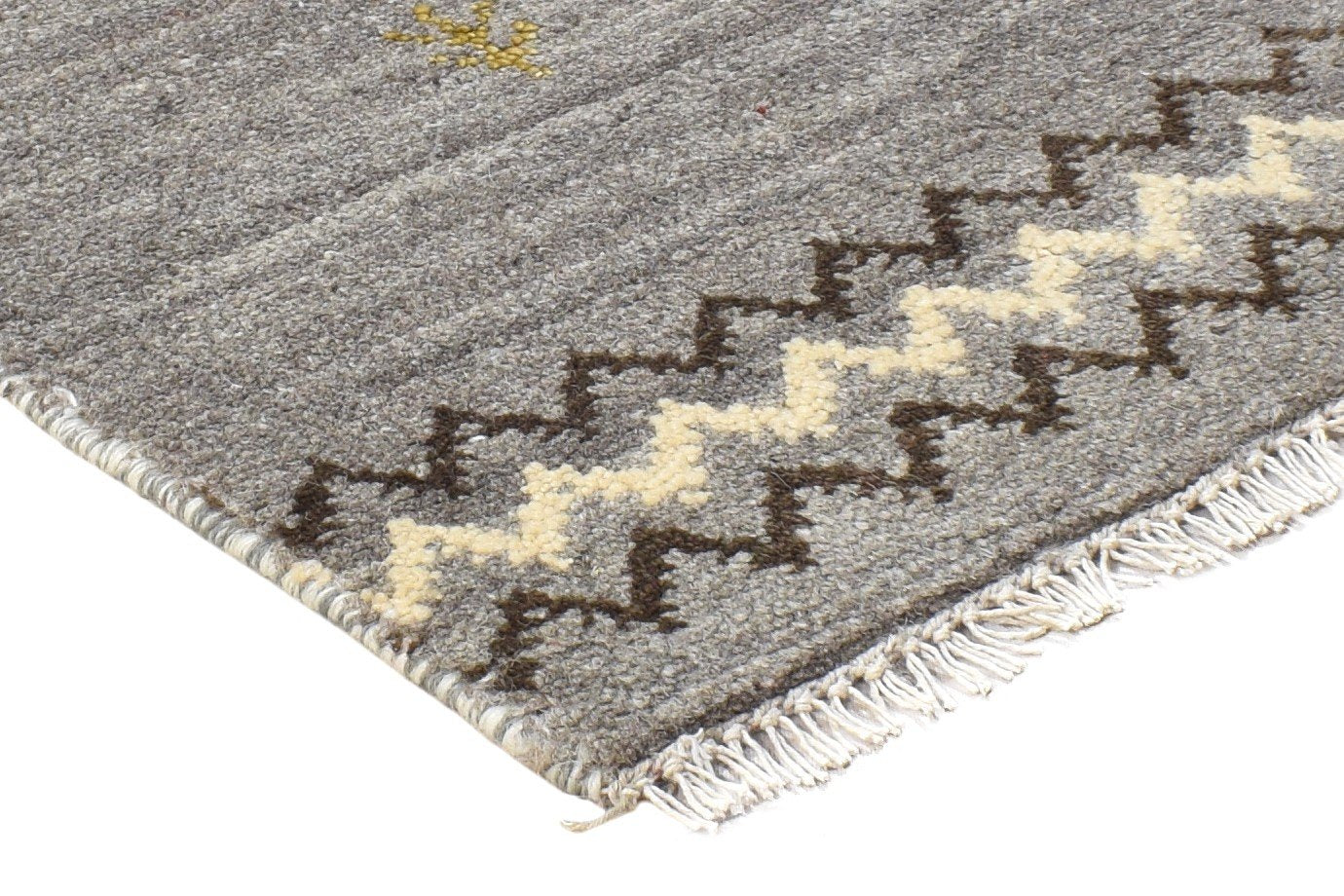 100% Wool Grey Rug 1' X 2' Tribal Hand Knotted Gabbeh Southwestern Small Carpet 7864504680597