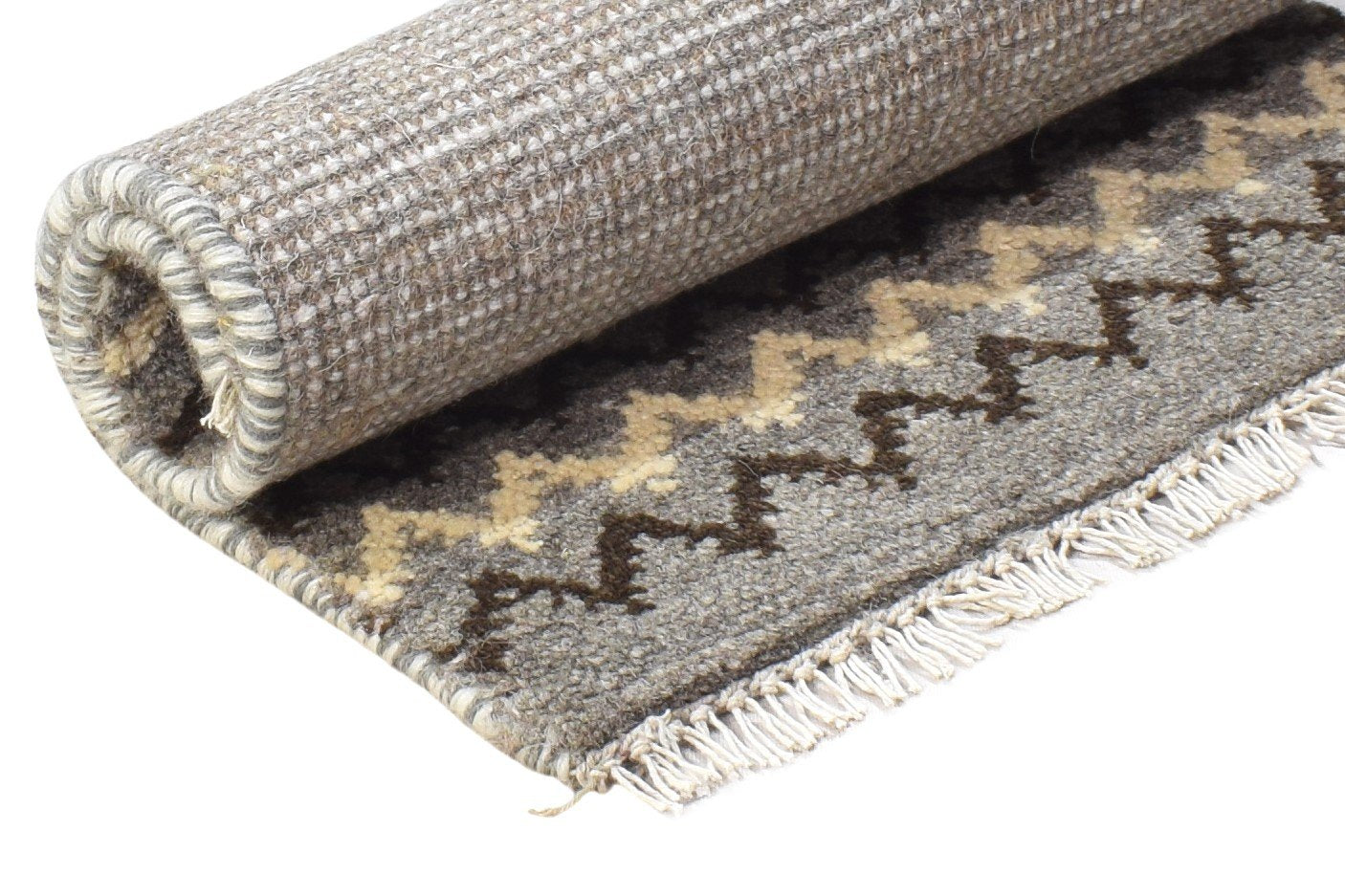100% Wool Grey Rug 1' X 2' Tribal Hand Knotted Gabbeh Southwestern Small Carpet 7864504680597