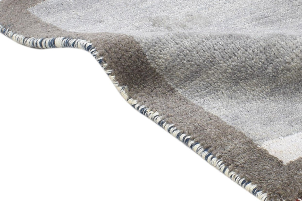 100% Wool Grey Rug 1' X 2' Tribal Hand Knotted Gabbeh Southwestern Small Carpet 7864499110037