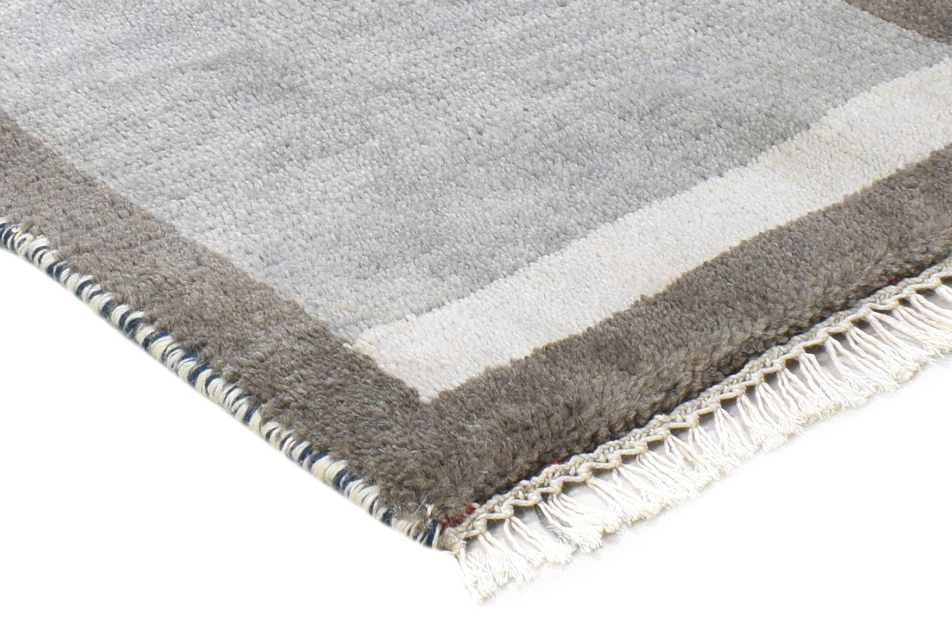 100% Wool Grey Rug 1' X 2' Tribal Hand Knotted Gabbeh Southwestern Small Carpet 7864499110037