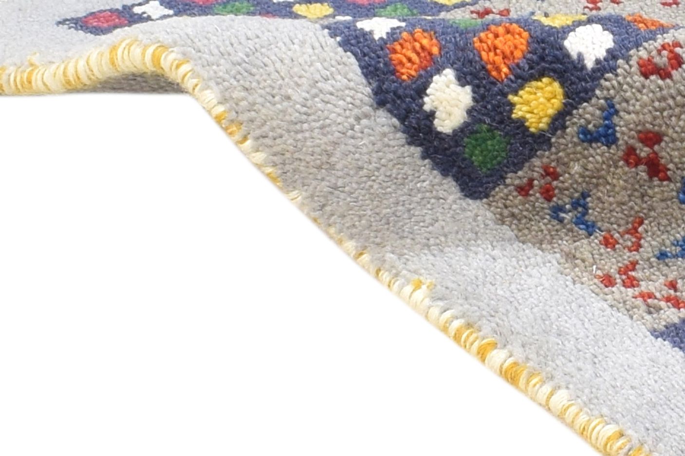 100% Wool Grey Rug 1' X 2' Tribal Hand Knotted Gabbeh Southwestern Small Carpet 7864504549525