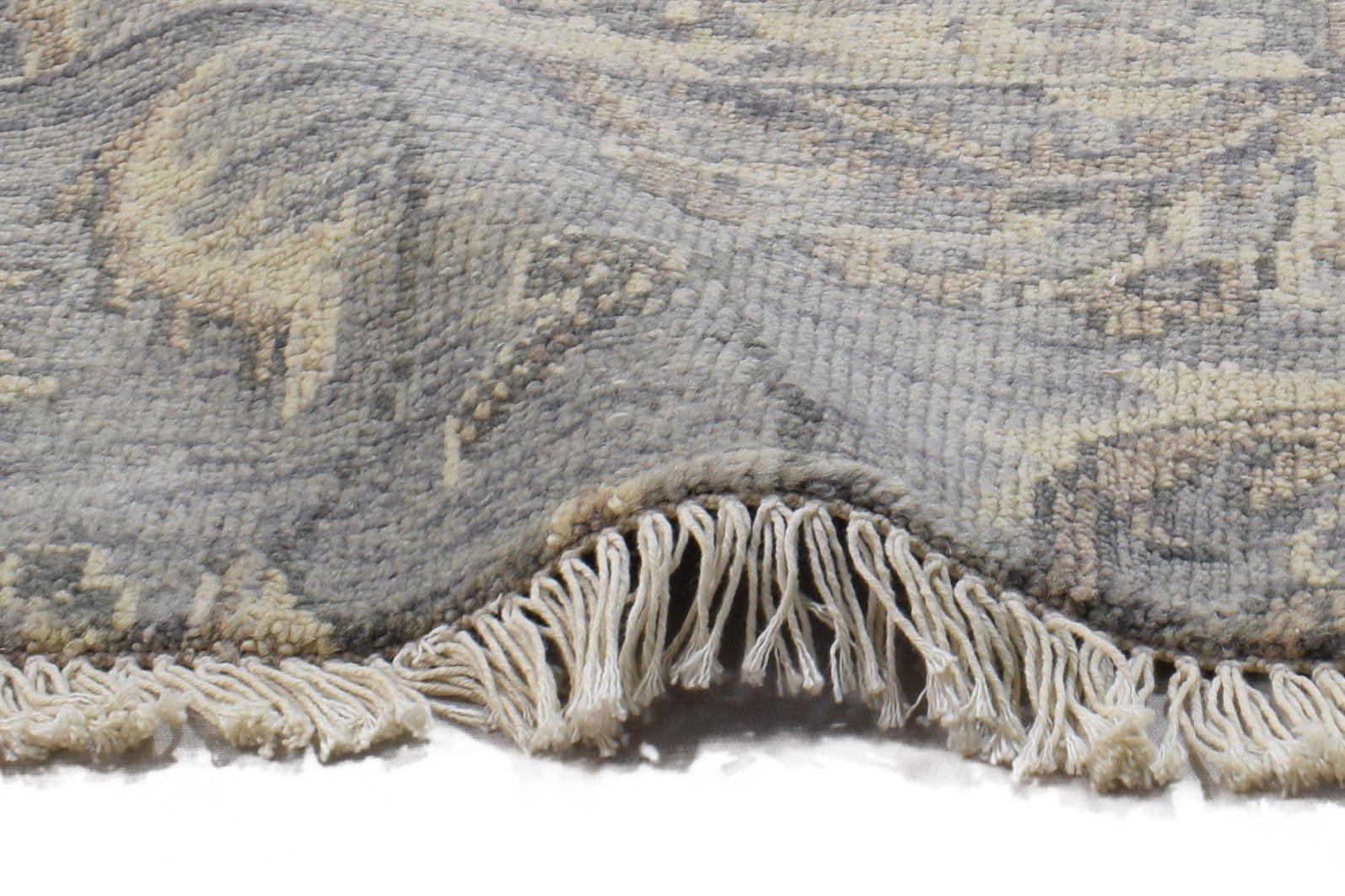 100% Wool Grey Rug 2' X 2' Persian Hand Knotted Oushak Oriental Small Square 7864120410261
