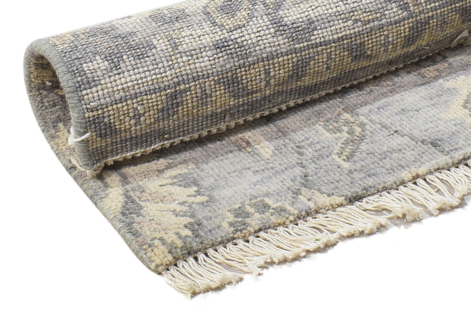 100% Wool Grey Rug 2' X 2' Persian Hand Knotted Oushak Oriental Small Square 7864120410261