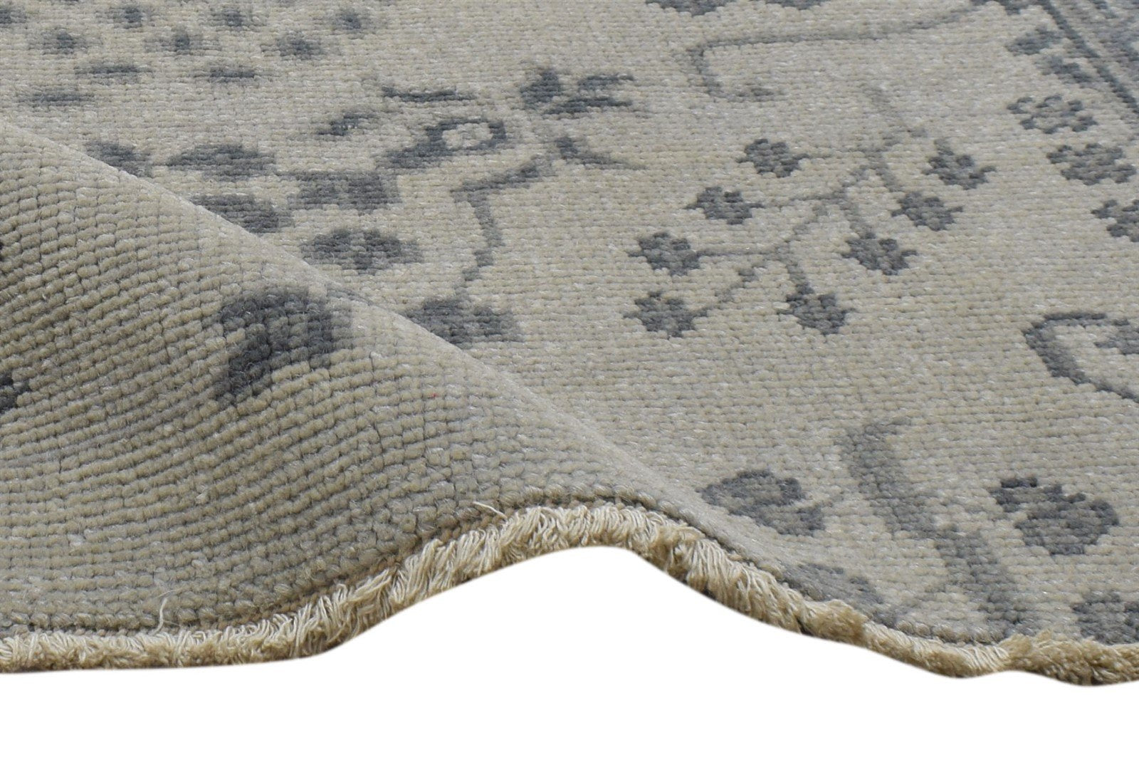 100% Wool Grey Rug 3X3 Persian Hand Knotted Sarouk-Indian Oriental Room Size 7864086495381