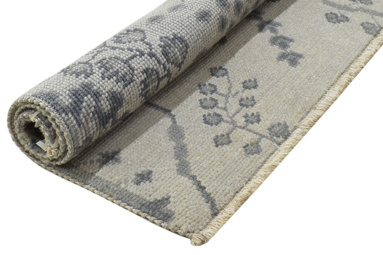 100% Wool Grey Rug 3X3 Persian Hand Knotted Sarouk-Indian Oriental Room Size 7864086495381