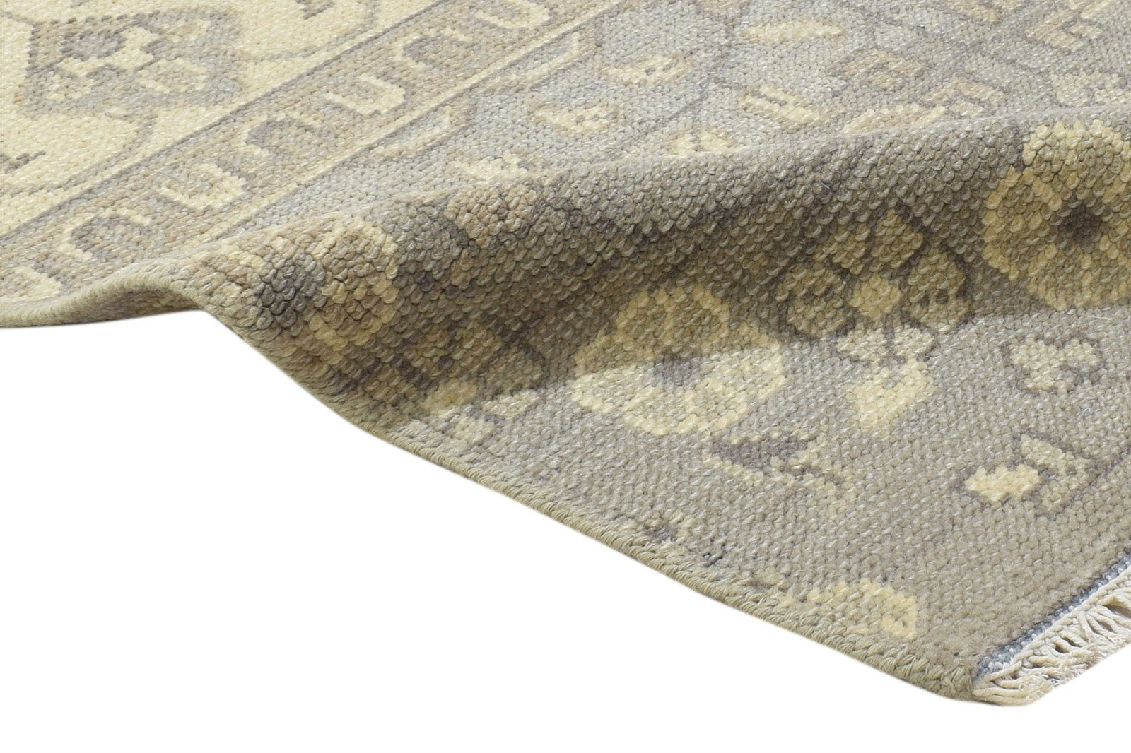 100% Wool Grey Rug 3X3 Persian Hand Knotted Sarouk-Indian Oriental Room Size 7864086200469