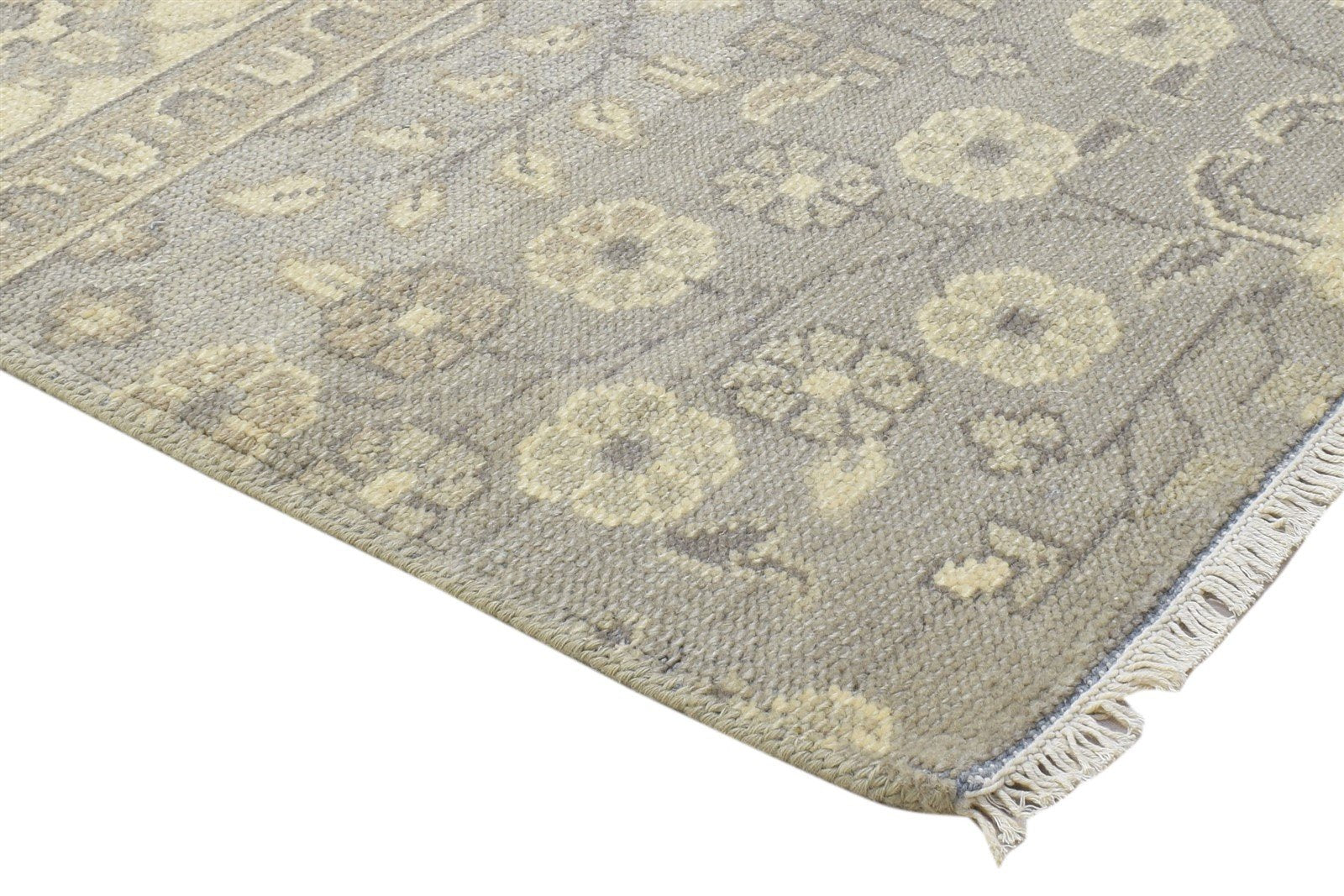 100% Wool Grey Rug 3X3 Persian Hand Knotted Sarouk-Indian Oriental Room Size 7864086200469