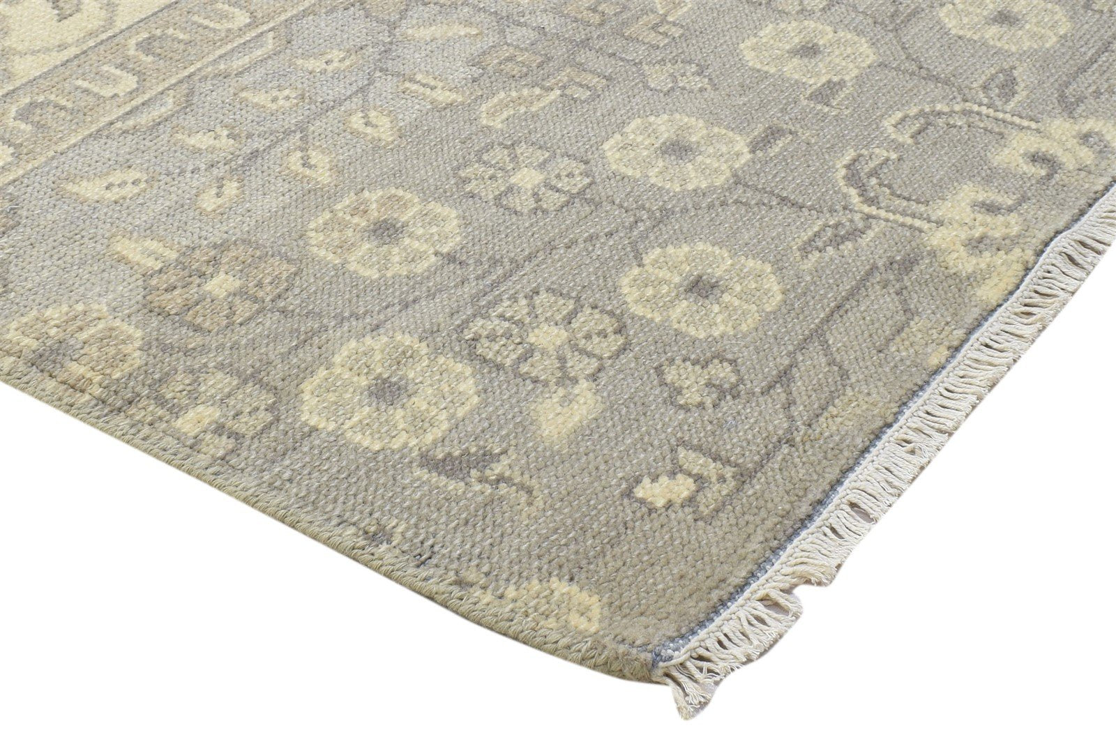 100% Wool Grey Rug 3X3 Persian Hand Knotted Sarouk-Indian Oriental Room Size 7864086200469