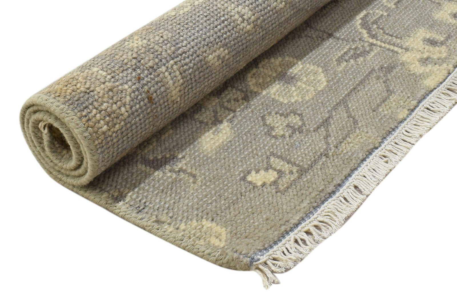 100% Wool Grey Rug 3X3 Persian Hand Knotted Sarouk-Indian Oriental Room Size 7864086200469