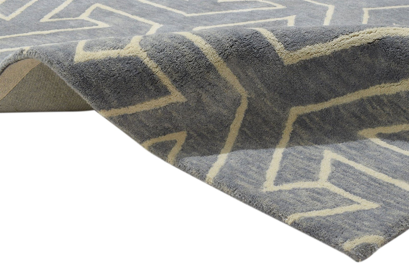 100% Wool Grey Rug 4X6 Modern Hand Tufted Scandinavian Arrow Room Size Carpet 7864083415189