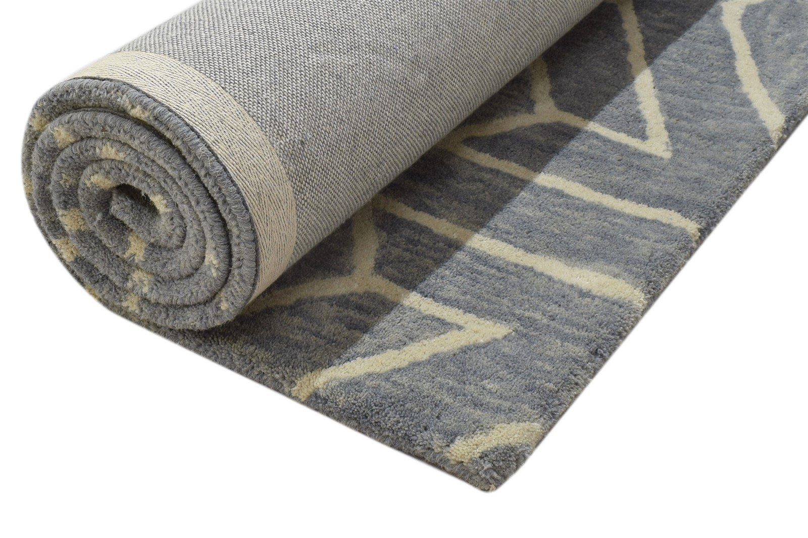 100% Wool Grey Rug 4X6 Modern Hand Tufted Scandinavian Arrow Room Size Carpet 7864083415189