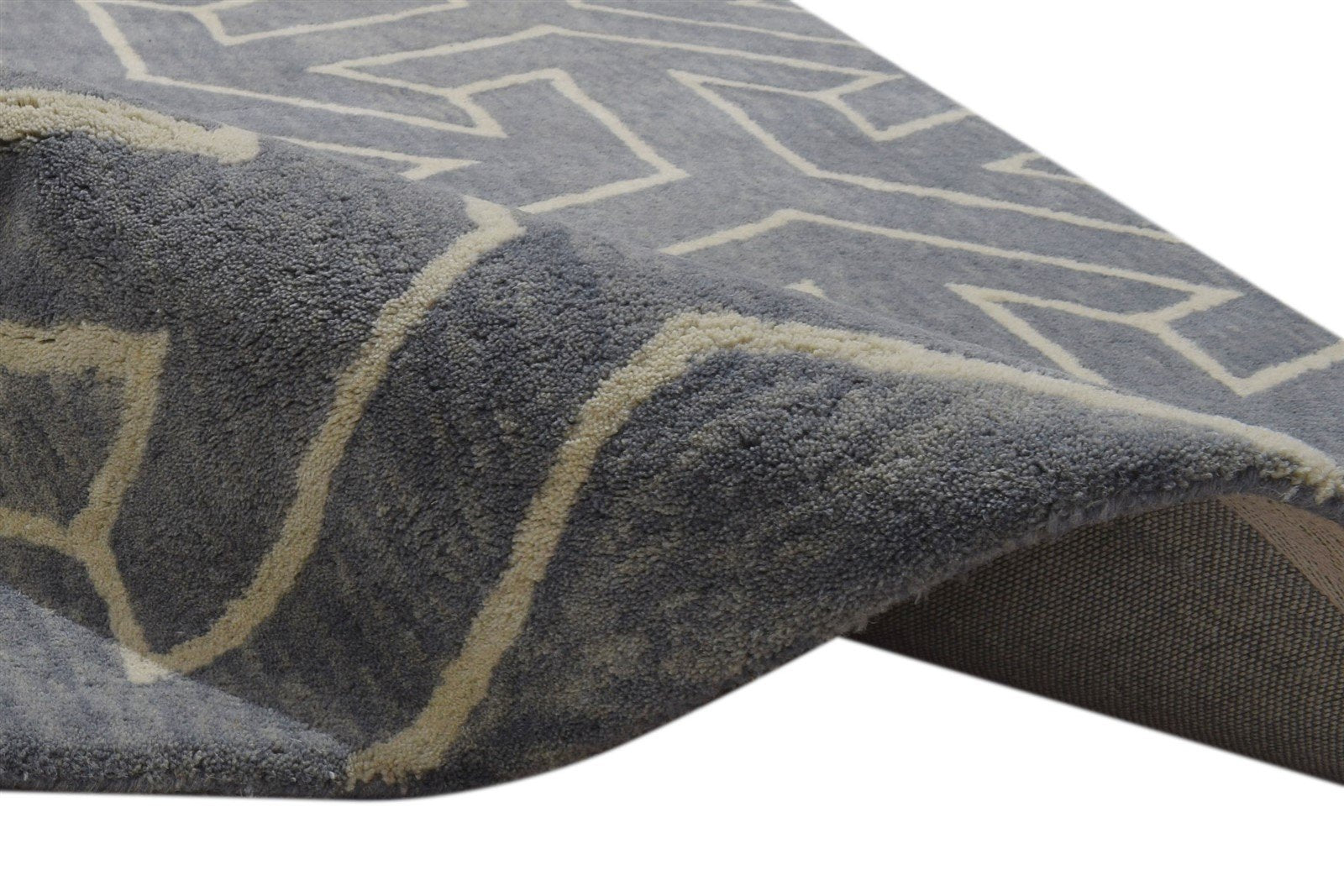 100% Wool Grey Rug 4X6 Modern Hand Tufted Scandinavian Arrow Room Size Carpet 7864083480725
