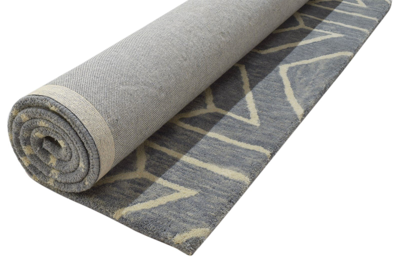100% Wool Grey Rug 4X6 Modern Hand Tufted Scandinavian Arrow Room Size Carpet 7864083480725