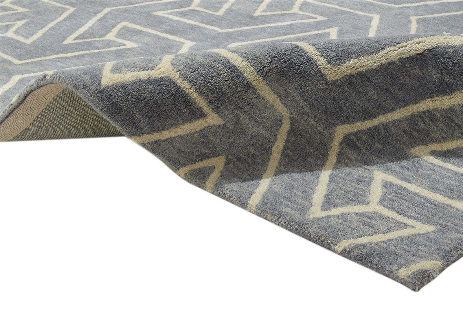 100% Wool Grey Rug 4X6 Modern Hand Tufted Scandinavian Arrow Room Size Carpet 7864083644565