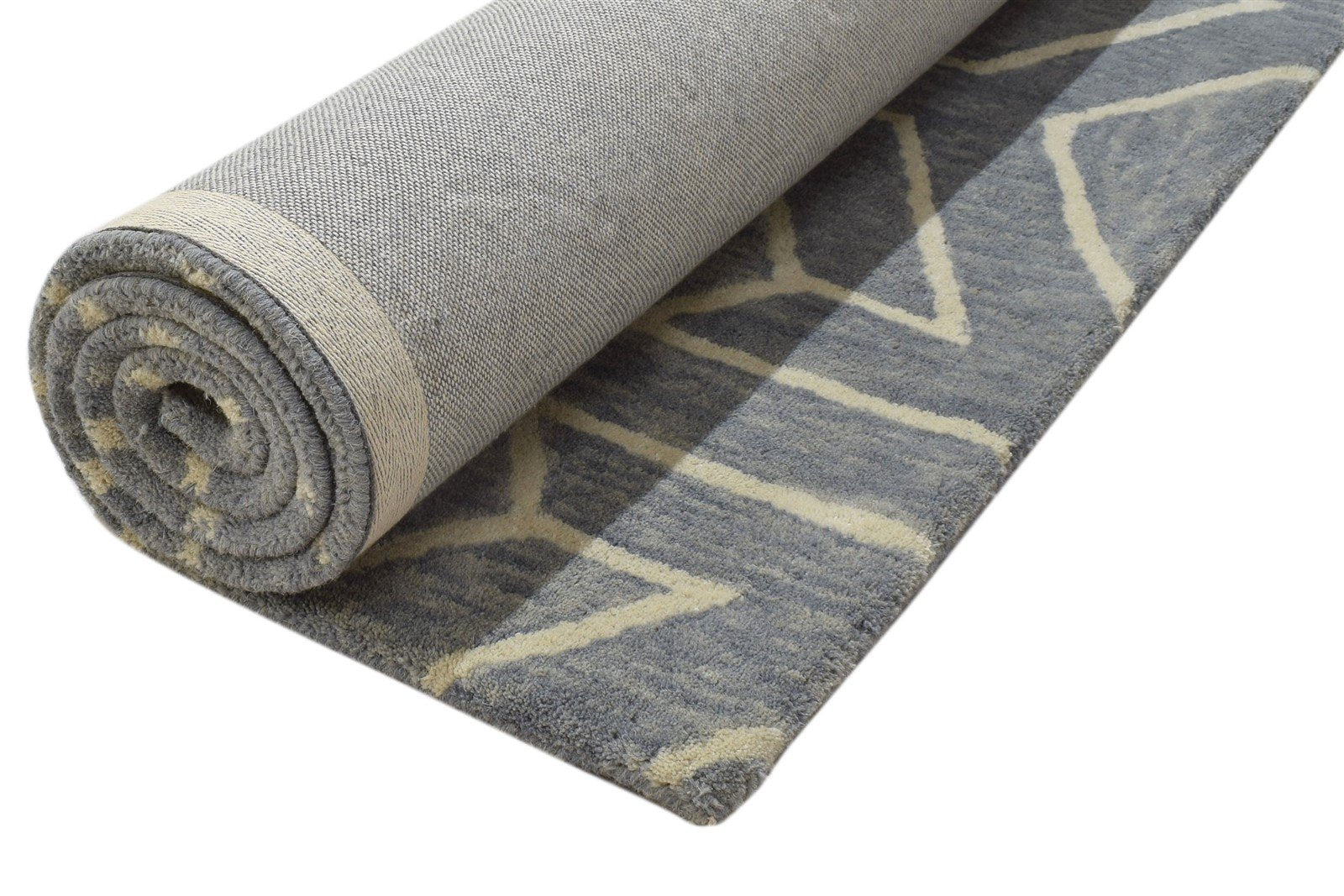 100% Wool Grey Rug 4X6 Modern Hand Tufted Scandinavian Arrow Room Size Carpet 7864083644565