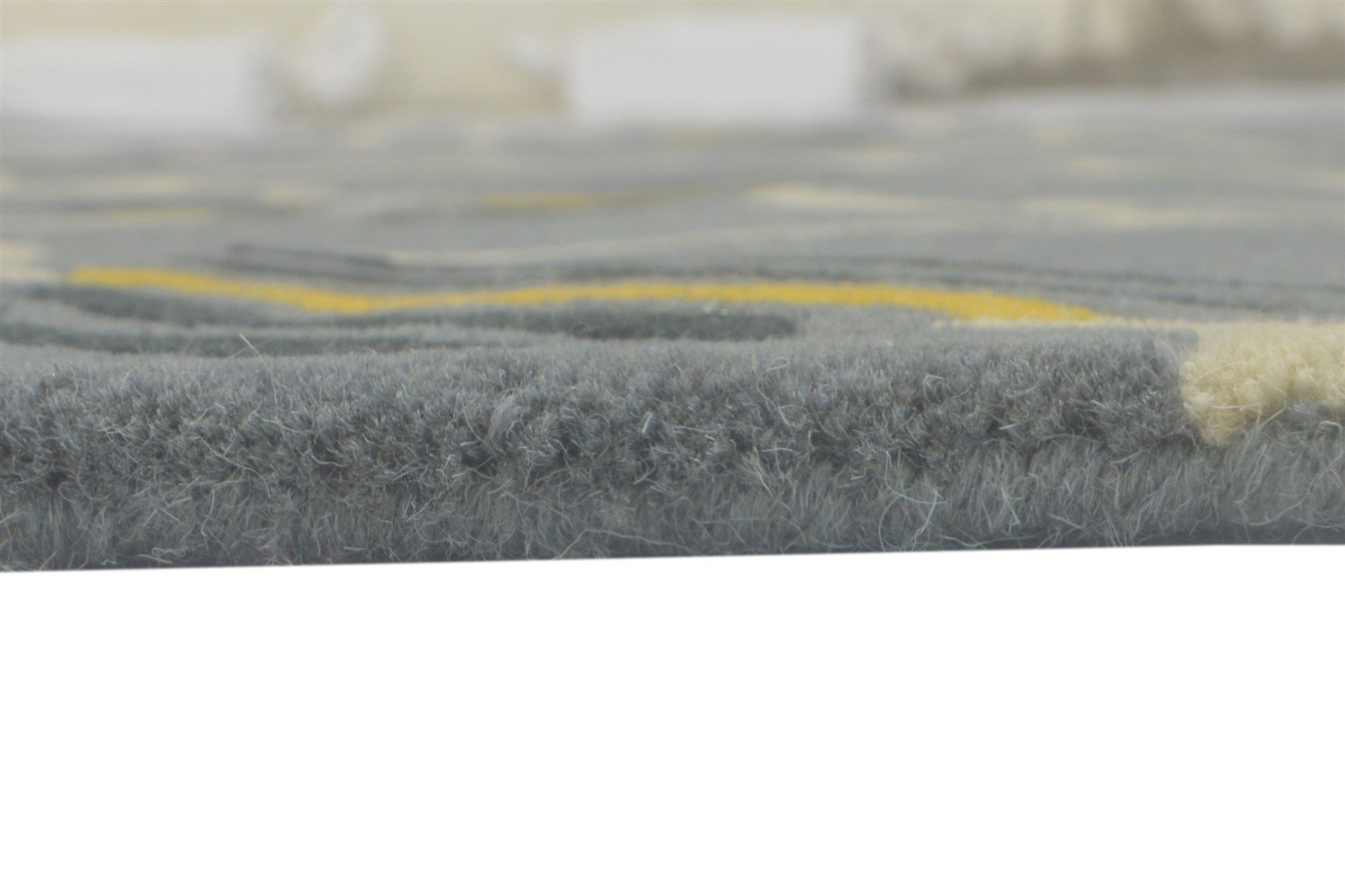 100% Wool Grey Rug 5' X 7' Modern Hand Tufted Indian Abstract Room Size Carpet 7864085479573