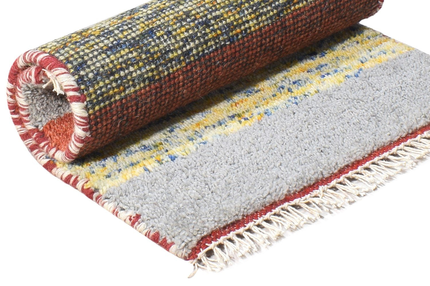 100% Wool Multi Color Rug 1X2 Tribal Hand Knotted Gabbeh Southwestern Small 7864504090773