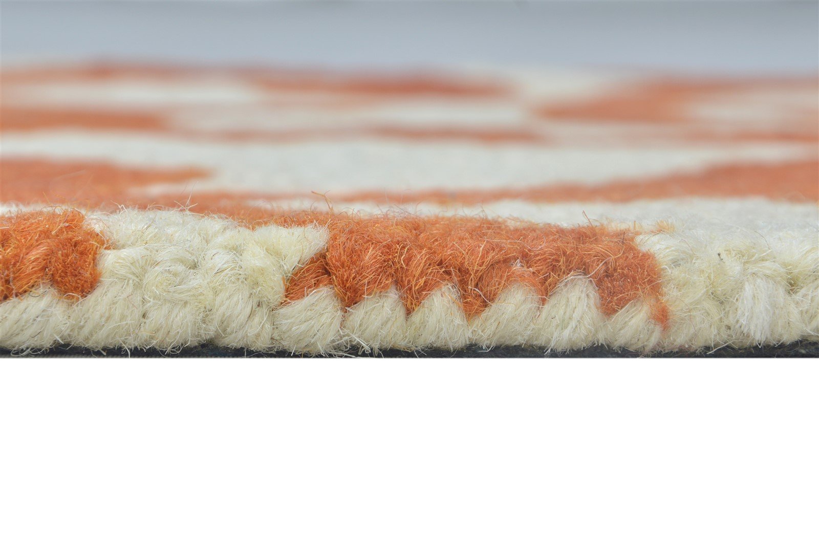 100% Wool Orange Rug 2' X 2' Modern Hand Tufted Moroccan Floral Small Square 7864128209045