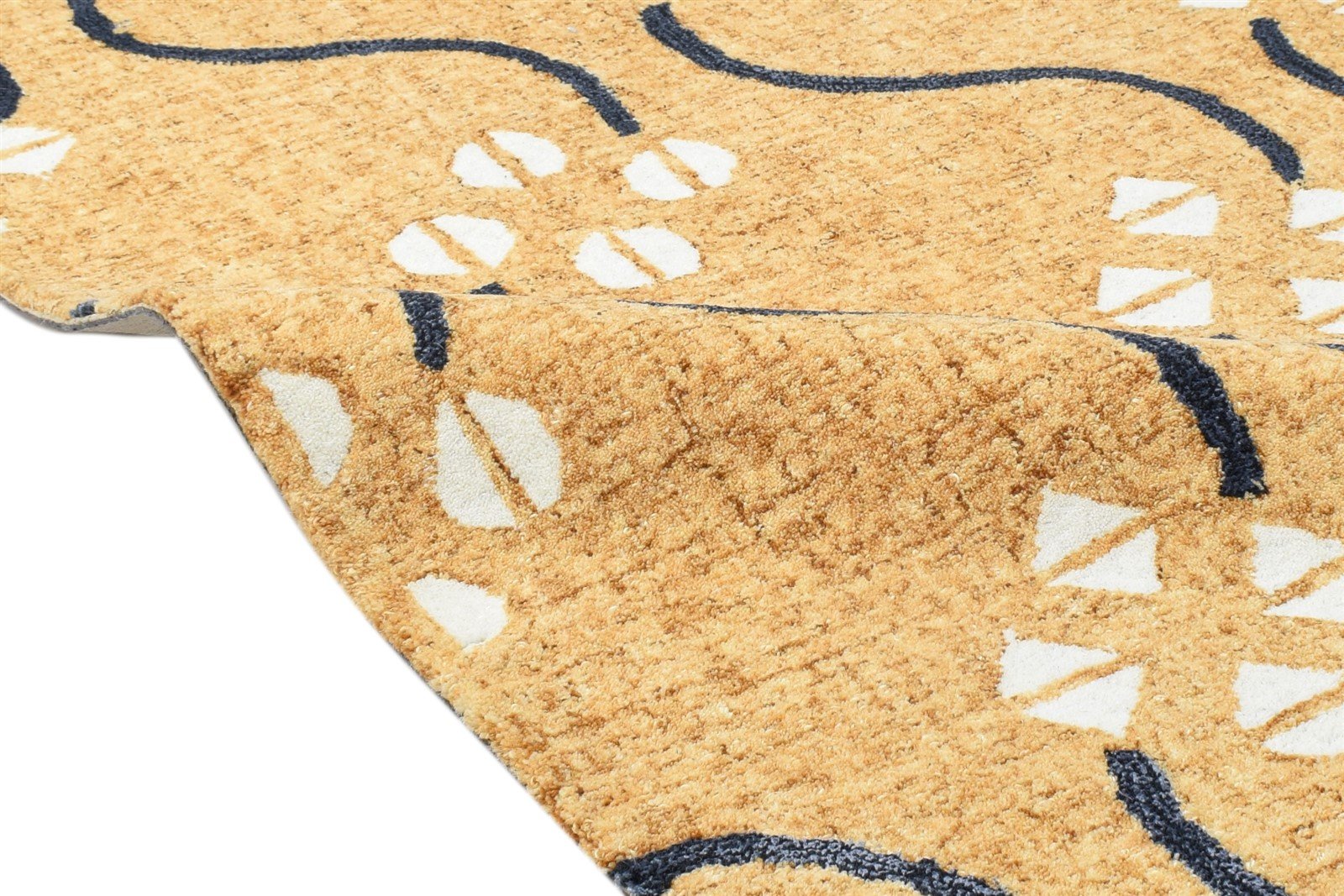 100% Wool Orange Rug 2' X 3' Modern Hand Tufted French Trellis Small Carpet 7864138072213