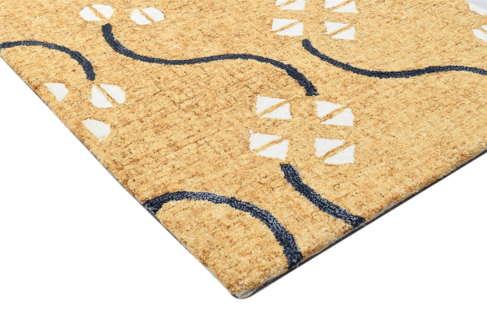 100% Wool Orange Rug 2' X 3' Modern Hand Tufted French Trellis Small Carpet 7864138072213