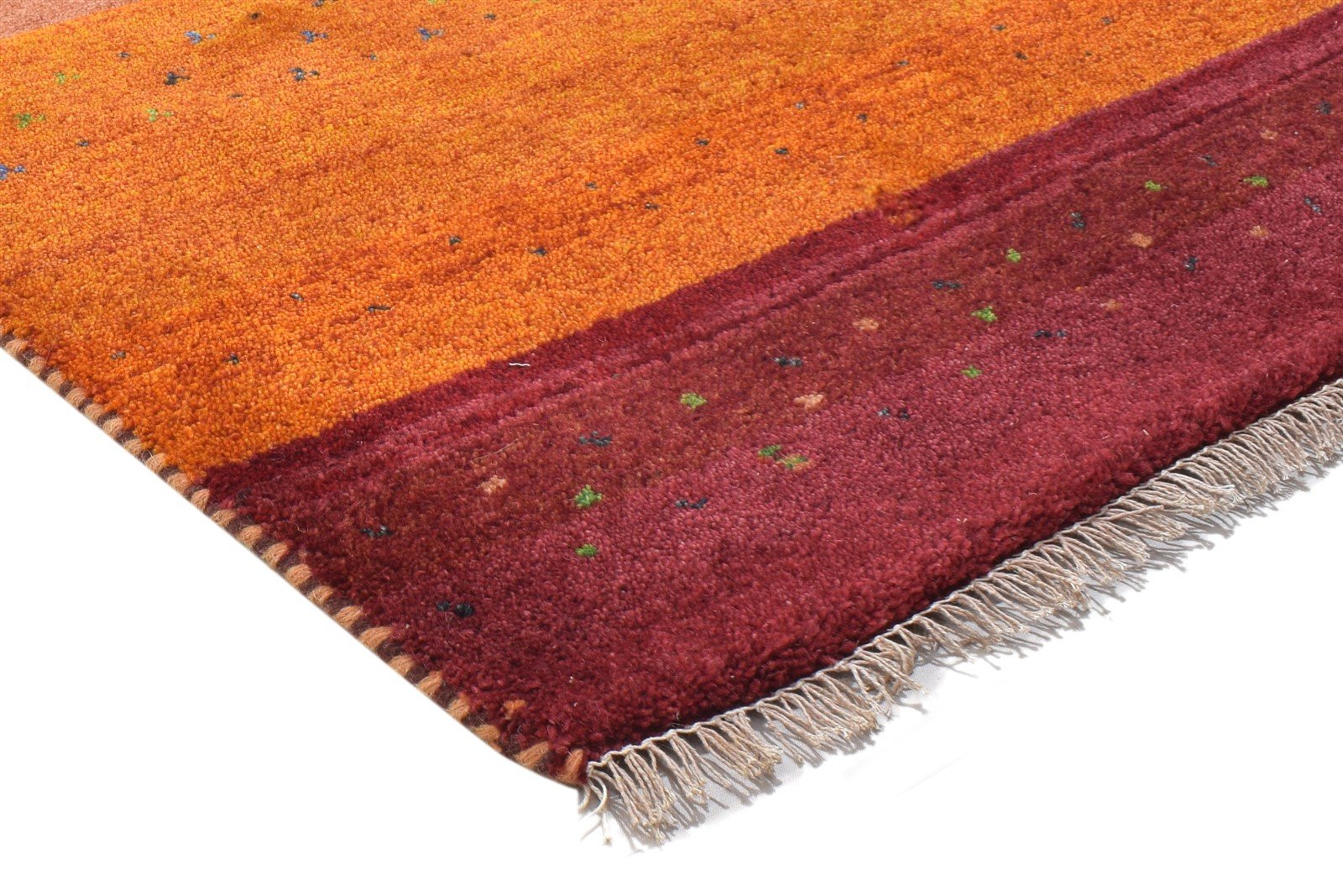 100% Wool Orange Rug 3' X 5' Persian Hand Knotted Gabbeh Tribal Room Size Carpet 7864317837461