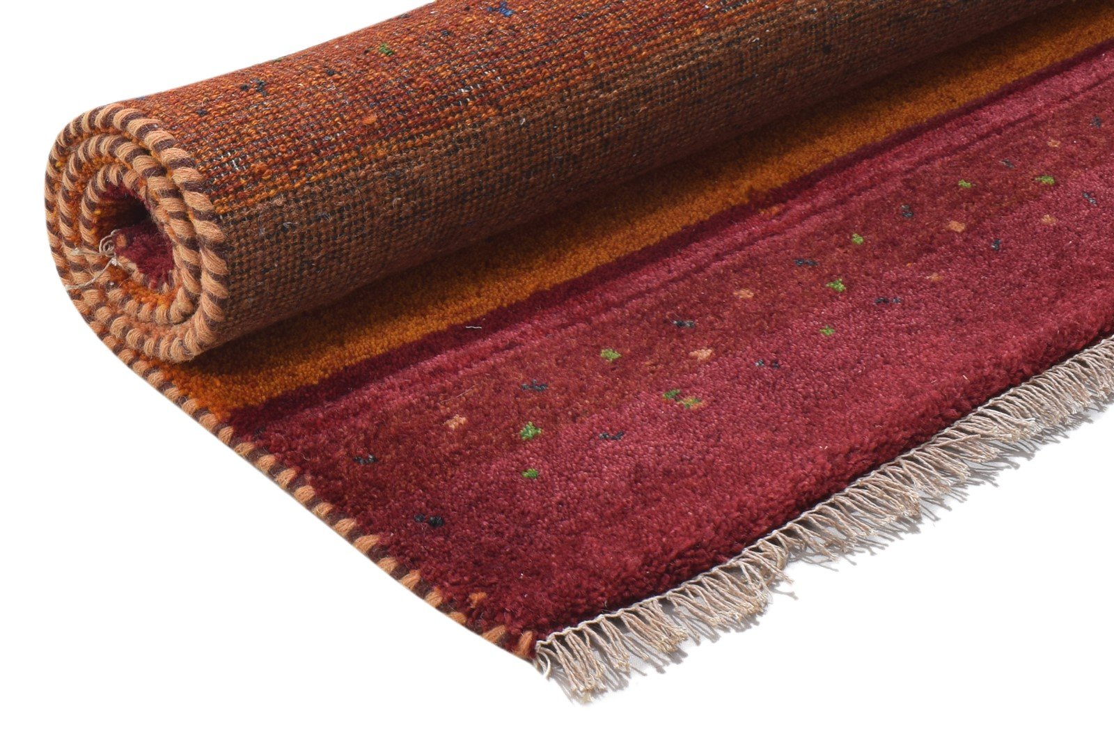100% Wool Orange Rug 3' X 5' Persian Hand Knotted Gabbeh Tribal Room Size Carpet 7864317837461