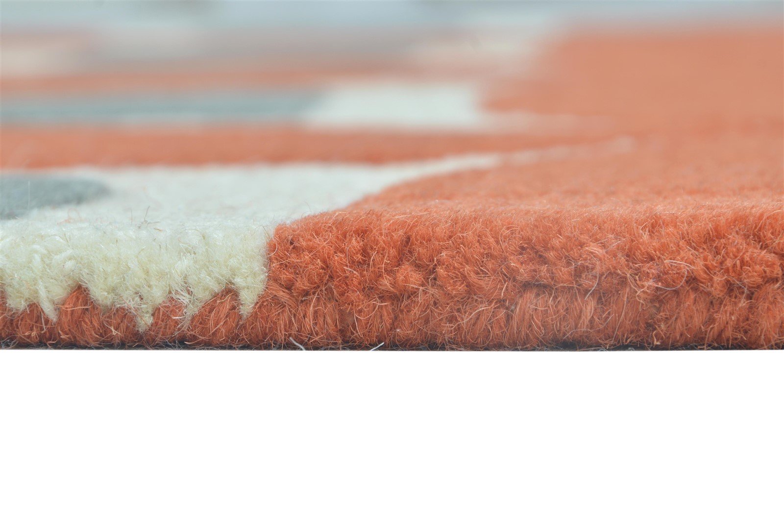 100% Wool Orange Rug 4X6 Modern Hand Tufted Moroccan Geometric Room Size Carpet 7864295784597