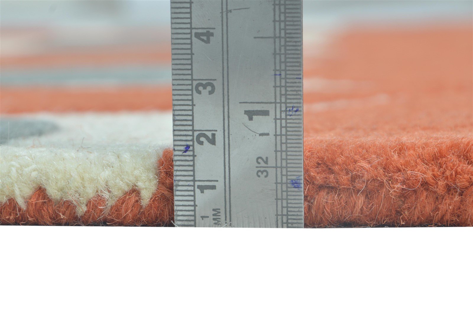 100% Wool Orange Rug 4X6 Modern Hand Tufted Moroccan Geometric Room Size Carpet 7864295784597