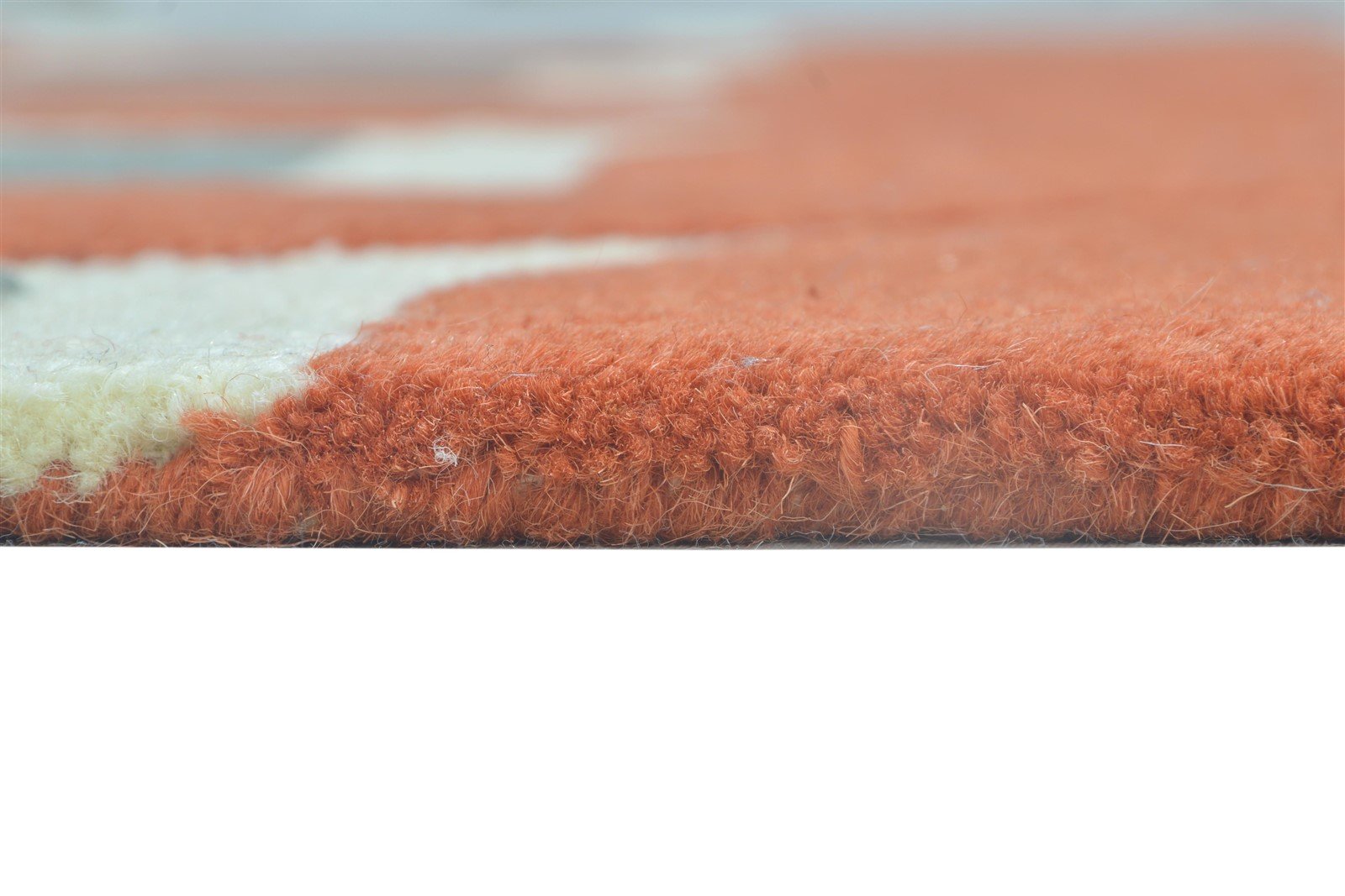 100% Wool Orange Rug 4X6 Modern Hand Tufted Moroccan Geometric Room Size Carpet 7864298045589