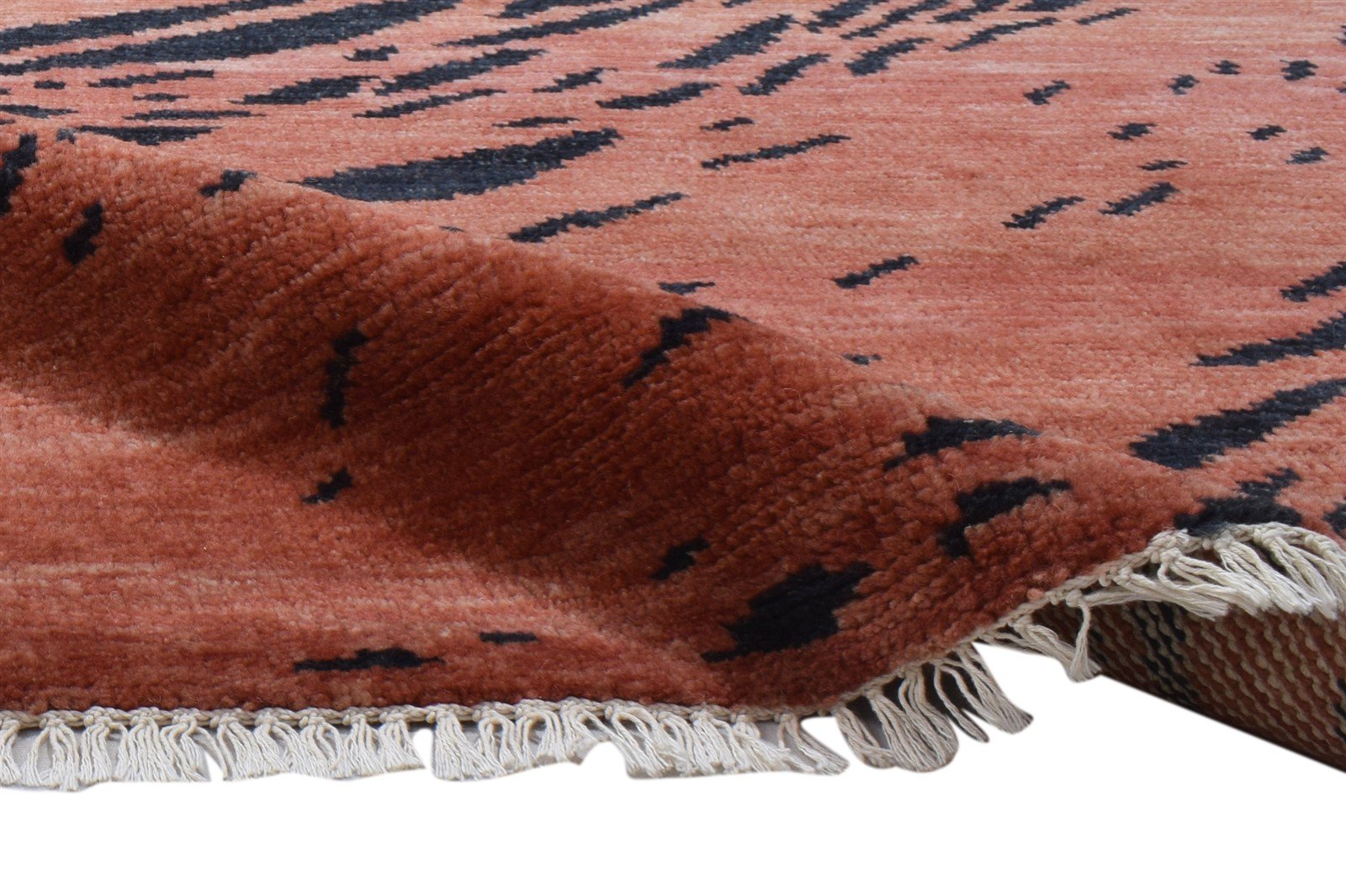 100% Wool Orange Rug 5' X 8' Modern Hand Knotted Indian Galaxy Room Size Carpet 7864088559765