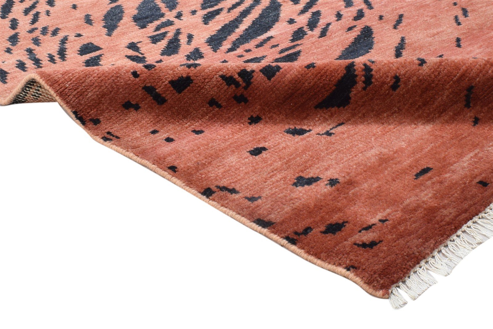 100% Wool Orange Rug 5' X 8' Modern Hand Knotted Indian Galaxy Room Size Carpet 7864088559765