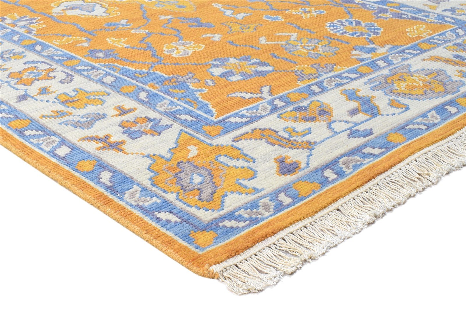 100% Wool Orange Rug 5X8 Persian Hand Knotted Oushak Oriental Room Size Carpet 7864418271381