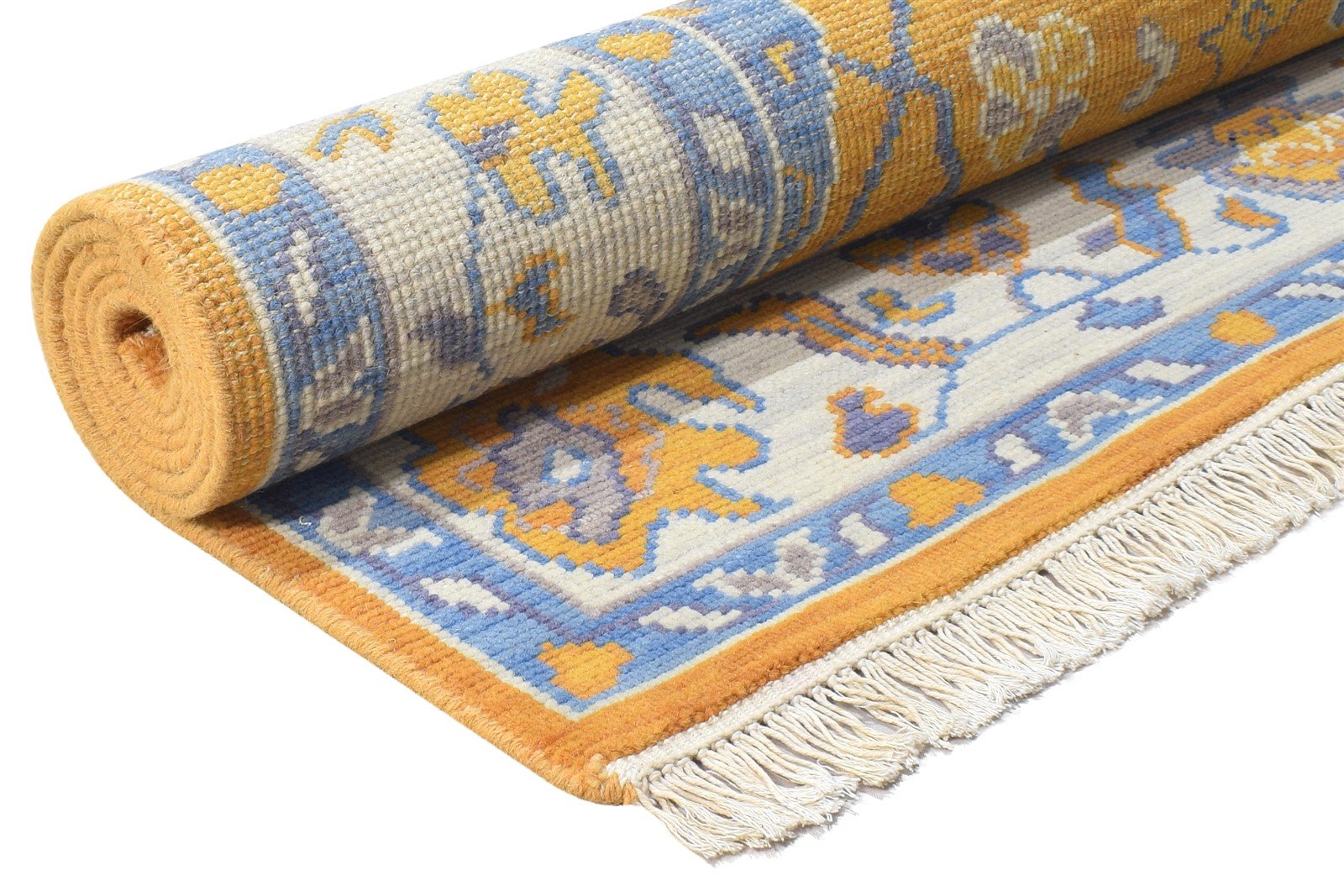 100% Wool Orange Rug 5X8 Persian Hand Knotted Oushak Oriental Room Size Carpet 7864418271381