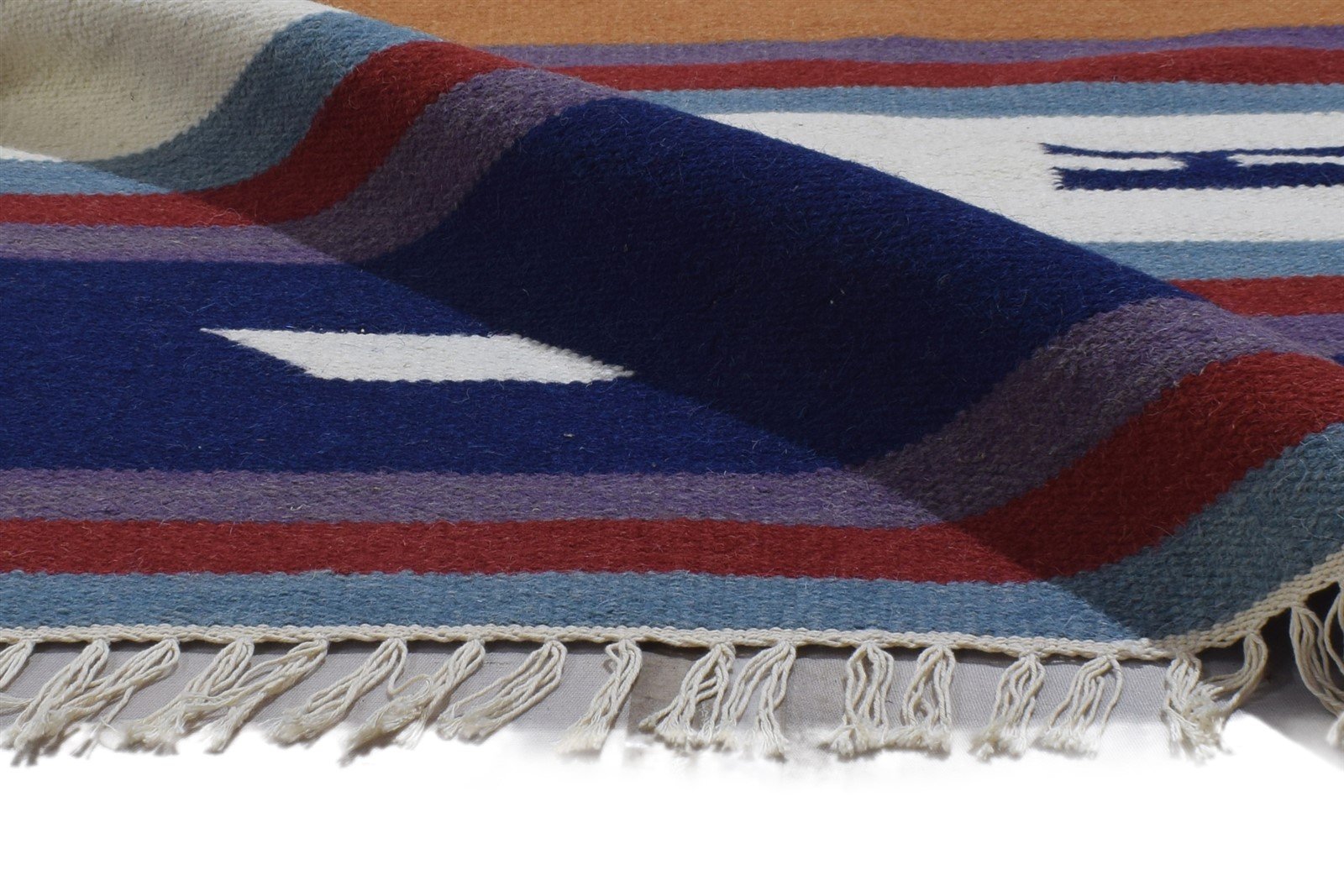 100% Wool Peach Rug 6' X 9' Persian Dhurrie Oriental Tribal Room Size Carpet 7864353751189