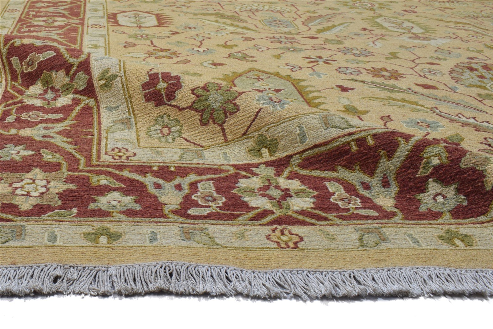 100% Wool Peach Rug 9' X 11' Persian Hand Knotted Agra Oriental Large Carpet 7864102518933