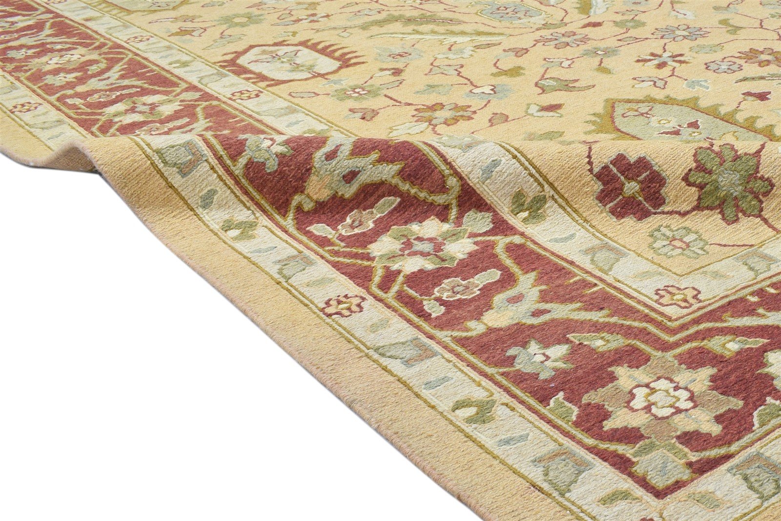100% Wool Peach Rug 9' X 11' Persian Hand Knotted Agra Oriental Large Carpet 7864102518933