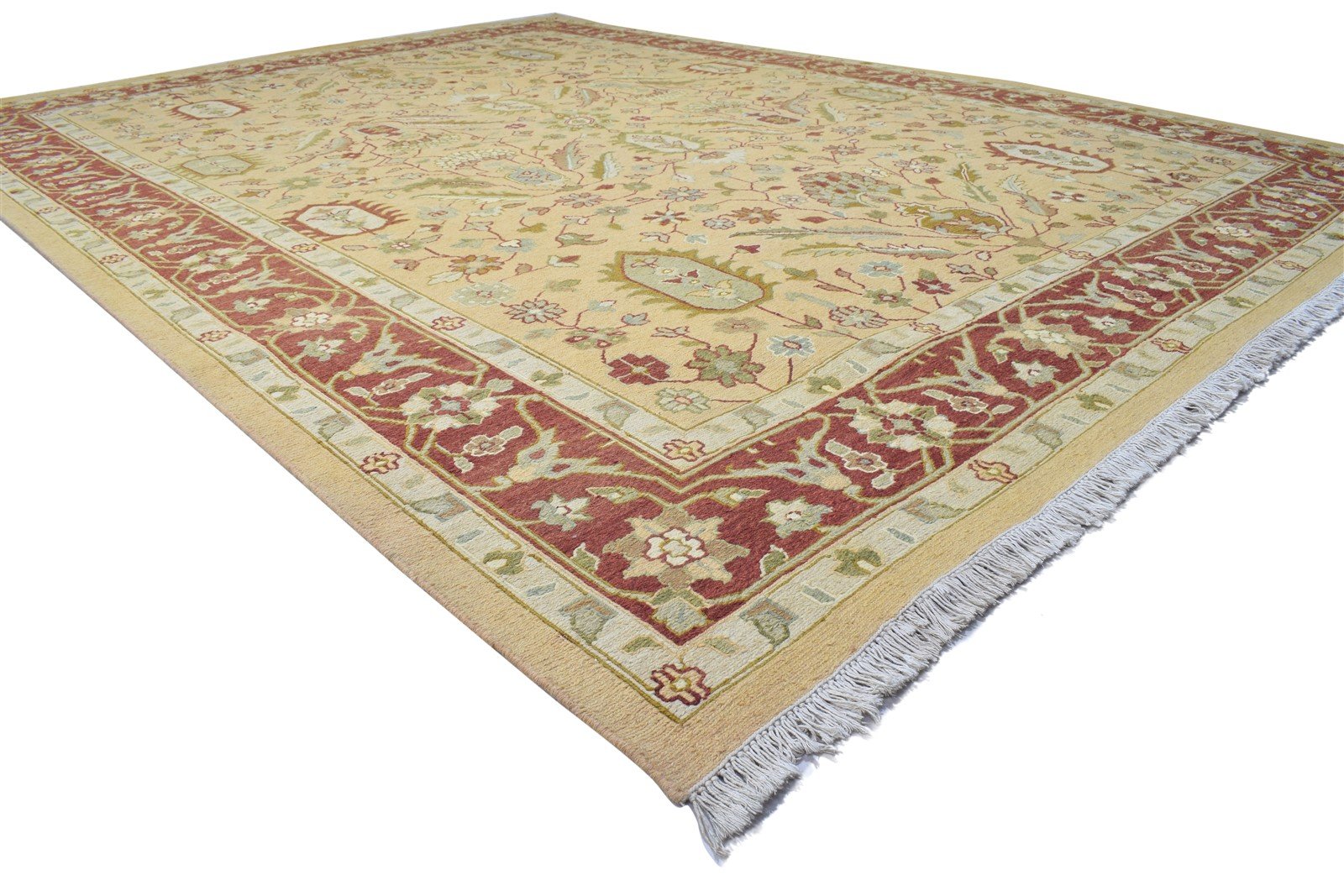 100% Wool Peach Rug 9' X 11' Persian Hand Knotted Agra Oriental Large Carpet 7864102518933