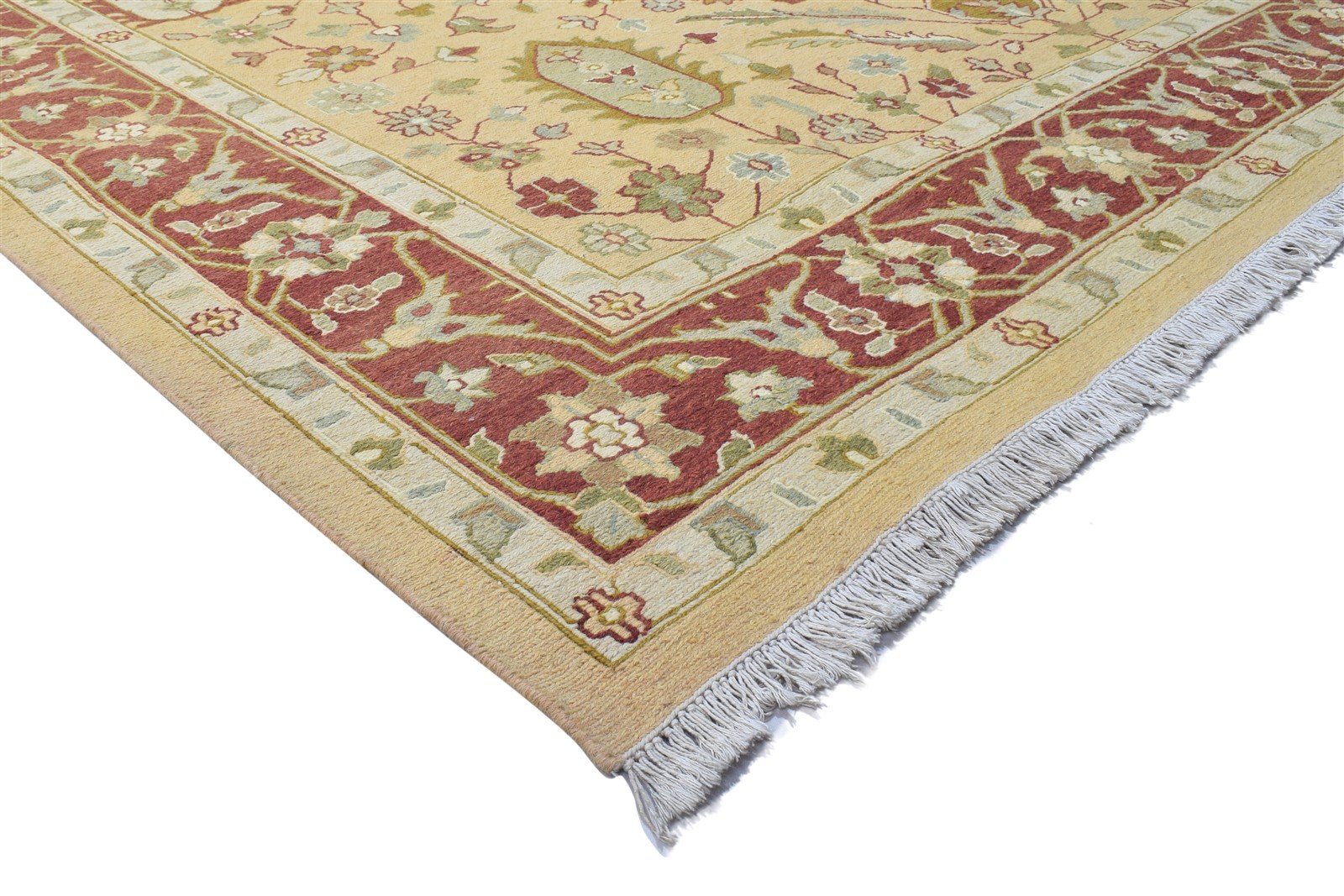 100% Wool Peach Rug 9' X 11' Persian Hand Knotted Agra Oriental Large Carpet 7864102518933