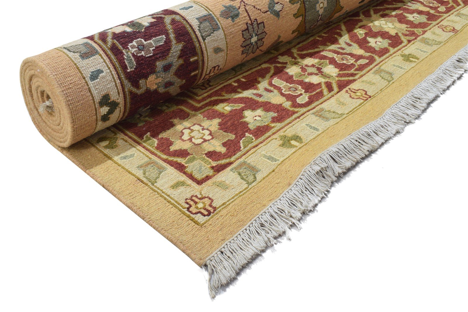100% Wool Peach Rug 9' X 11' Persian Hand Knotted Agra Oriental Large Carpet 7864102518933