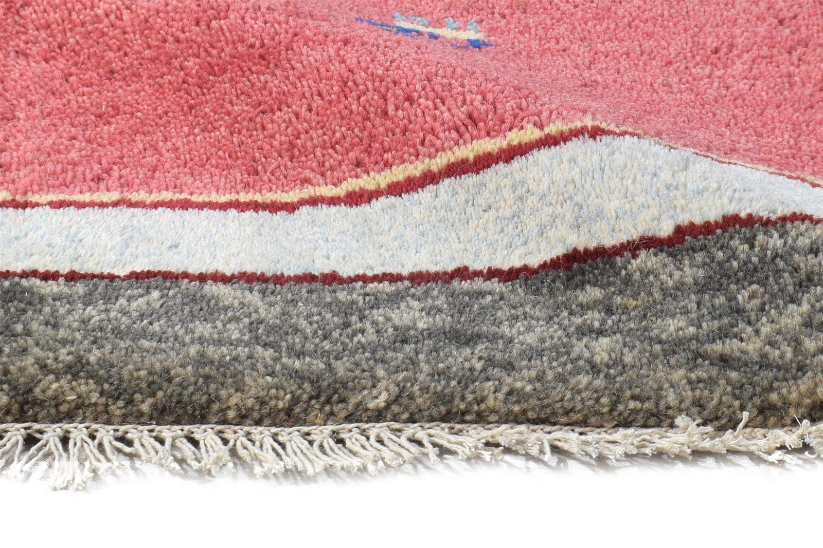 100% Wool Pink Rug 1' X 2' Tribal Hand Knotted Gabbeh Southwestern Small Carpet 7864504778901