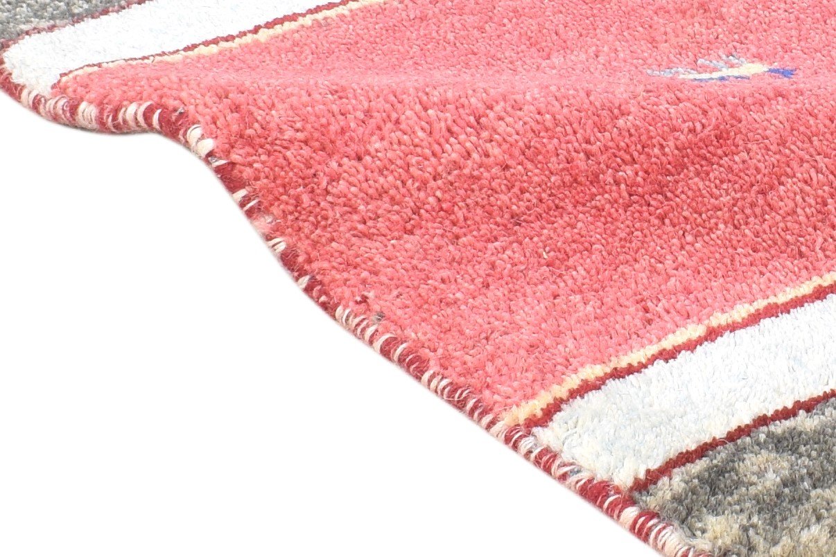 100% Wool Pink Rug 1' X 2' Tribal Hand Knotted Gabbeh Southwestern Small Carpet 7864504778901