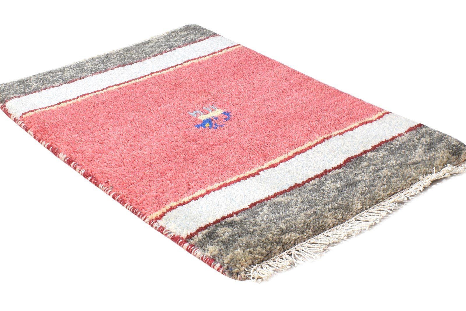 100% Wool Pink Rug 1' X 2' Tribal Hand Knotted Gabbeh Southwestern Small Carpet 7864504778901