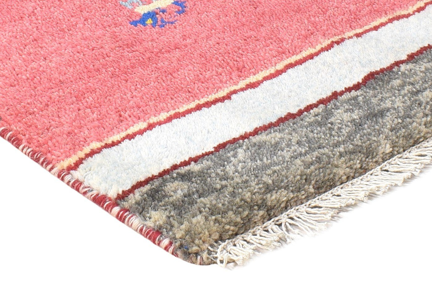 100% Wool Pink Rug 1' X 2' Tribal Hand Knotted Gabbeh Southwestern Small Carpet 7864504778901