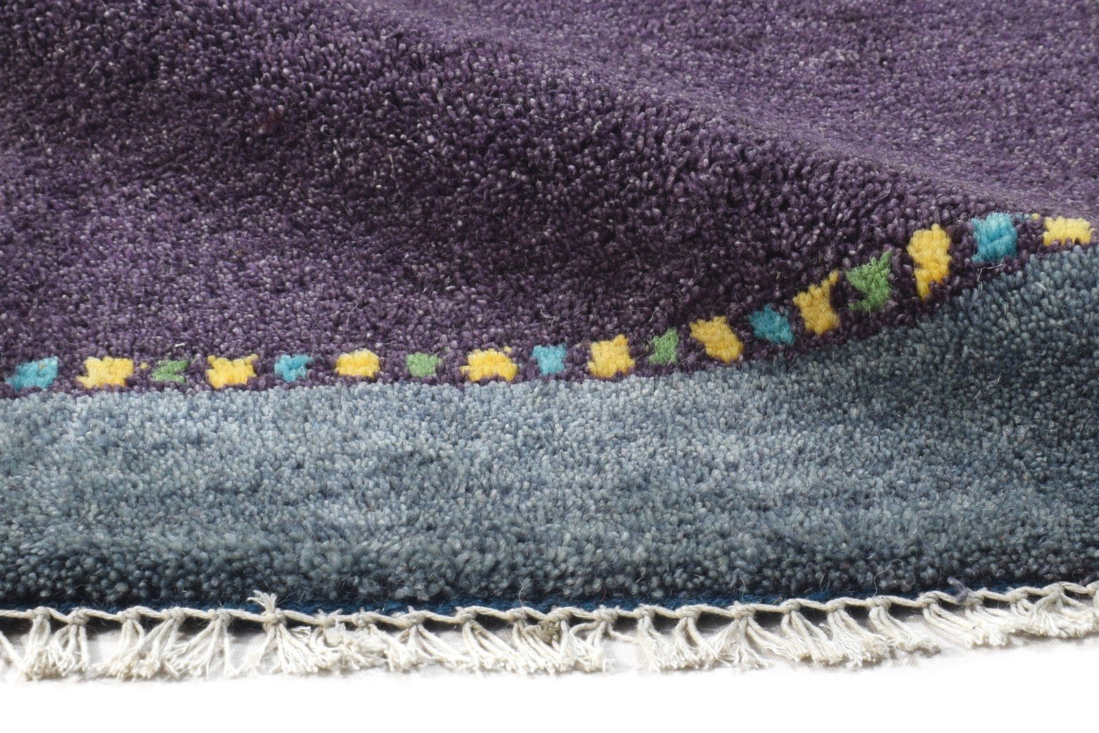 100% Wool Purple Rug 1X2 Tribal Hand Knotted Gabbeh Southwestern Small Carpet 7864508874901