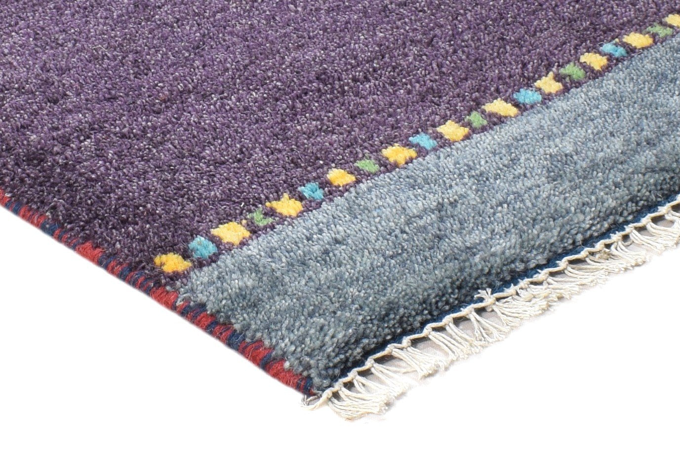 100% Wool Purple Rug 1X2 Tribal Hand Knotted Gabbeh Southwestern Small Carpet 7864508874901