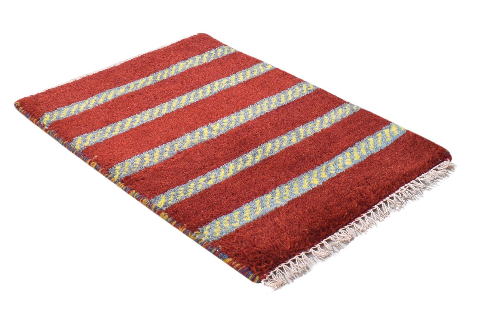 100% Wool Red Rug 1' X 2' Persian Hand Knotted Gabbeh Southwestern Small Carpet 7864203444373
