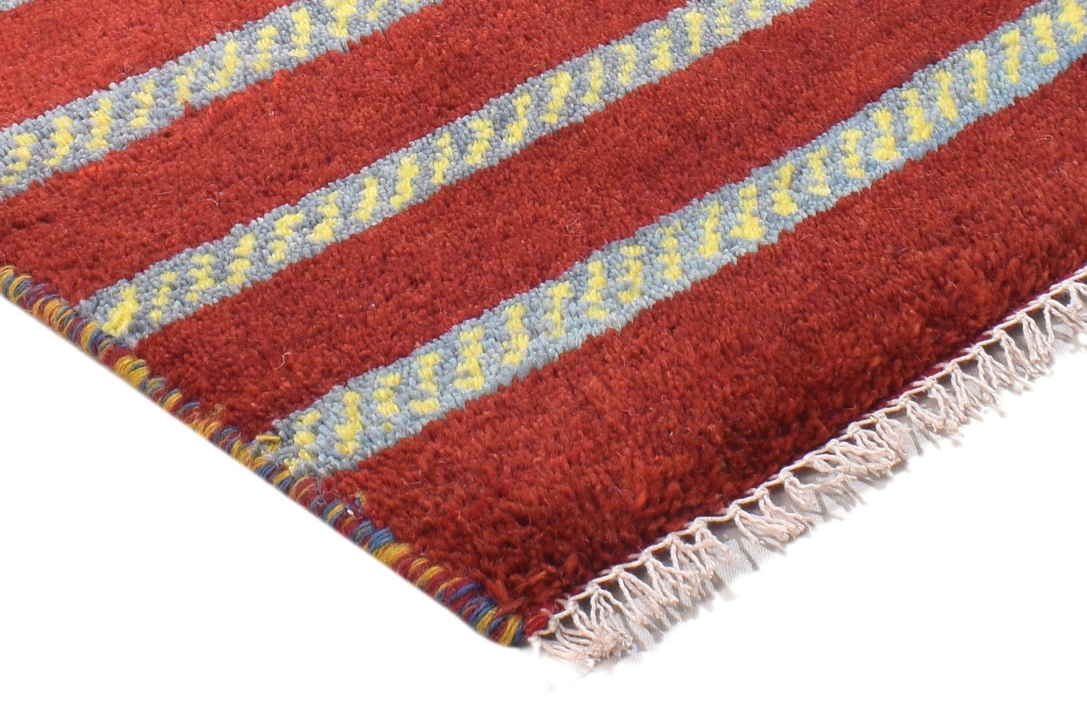 100% Wool Red Rug 1' X 2' Persian Hand Knotted Gabbeh Southwestern Small Carpet 7864203444373