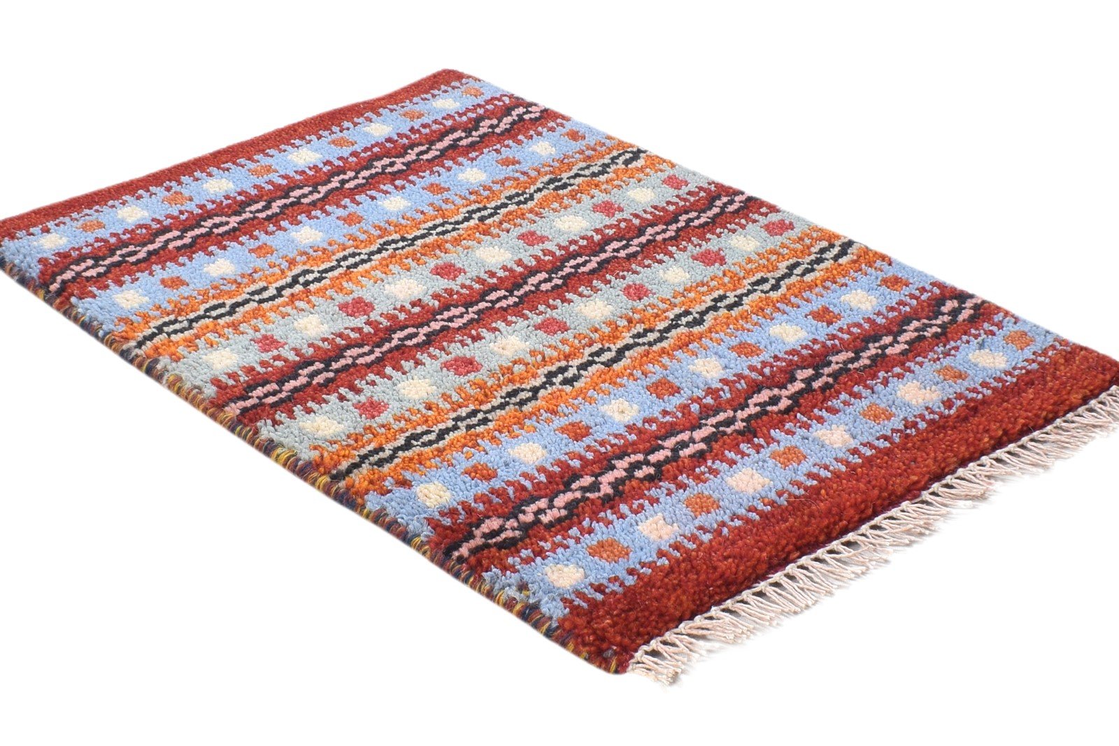 100% Wool Red Rug 1' X 2' Tribal Hand Knotted Gabbeh Southwestern Small Carpet 7864498978965