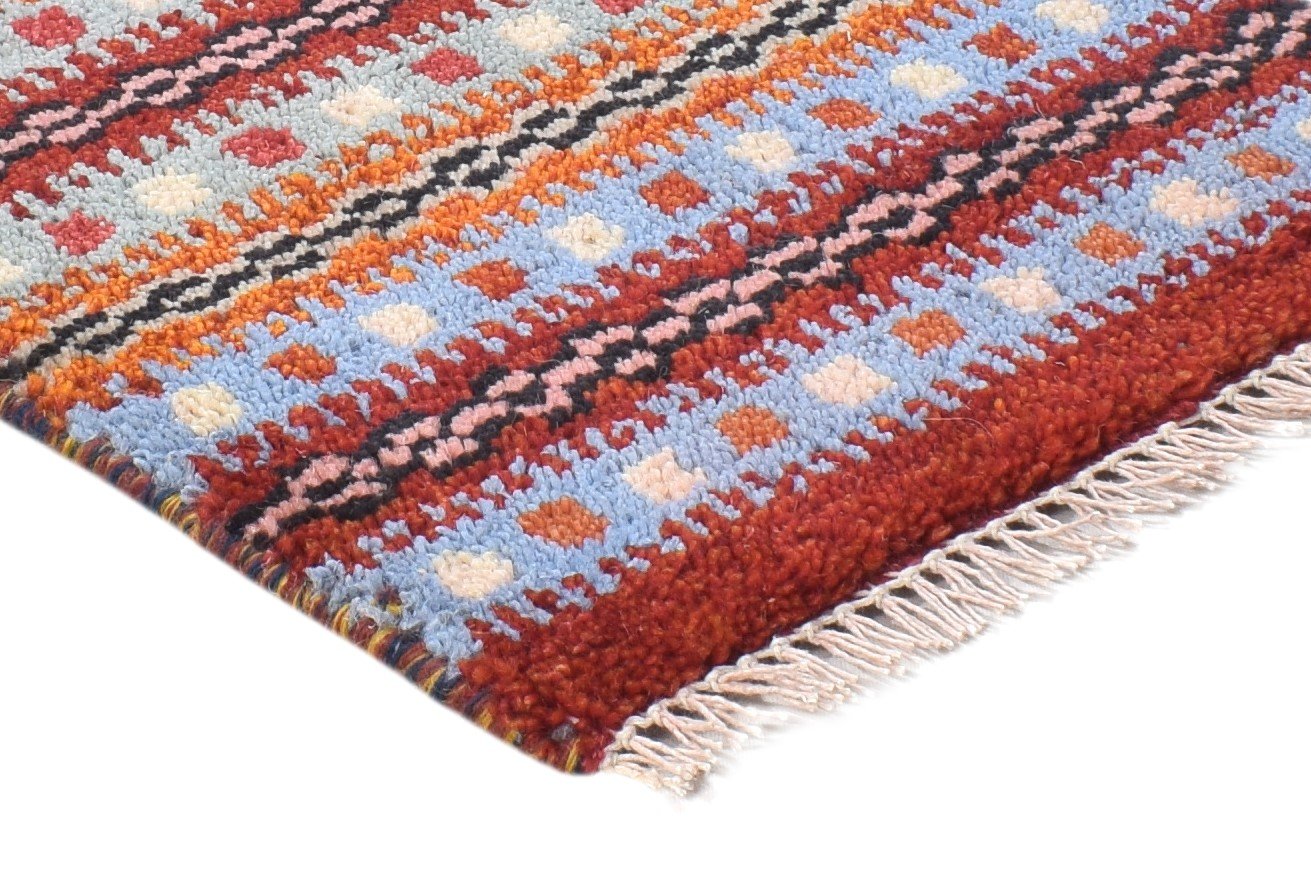 100% Wool Red Rug 1' X 2' Tribal Hand Knotted Gabbeh Southwestern Small Carpet 7864498978965
