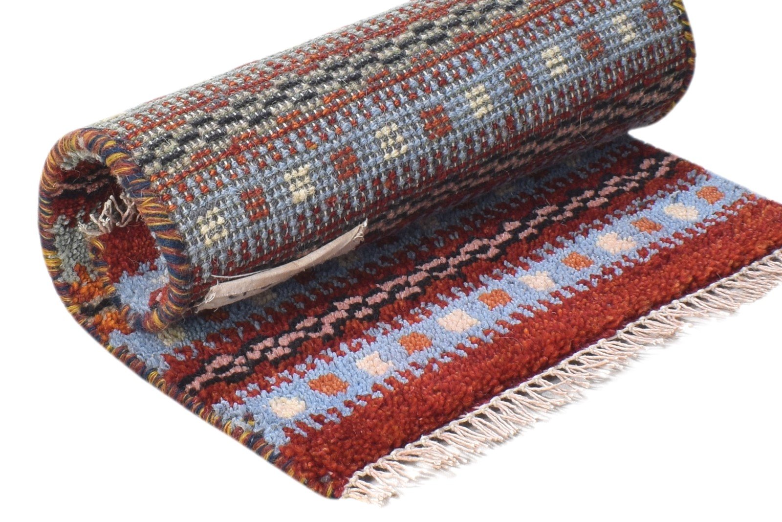 100% Wool Red Rug 1' X 2' Tribal Hand Knotted Gabbeh Southwestern Small Carpet 7864498978965